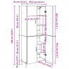 Highboard Czarny Dąb 69,5 x 34 x 180 cm Materiał drewnopochodny