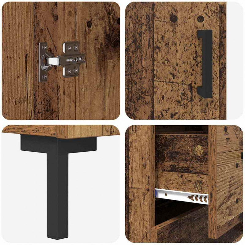 Highboard Montowane na ścianie Stare drewno 69,5 x 34 x 180 cm