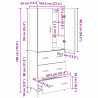 Highboard Montowane na ścianie Stare drewno 69,5 x 34 x 180 cm