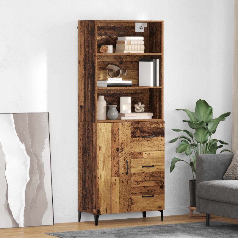 Highboard z szufladą Stare drewno 69,5 x 34 x 180 cm
