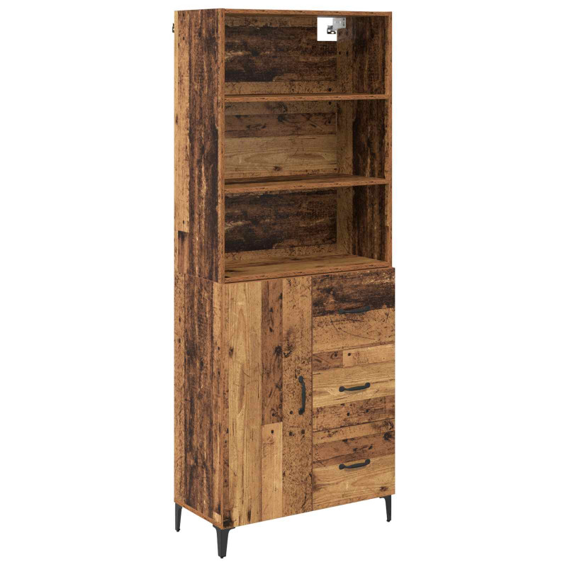 Highboard z szufladą Stare drewno 69,5 x 34 x 180 cm