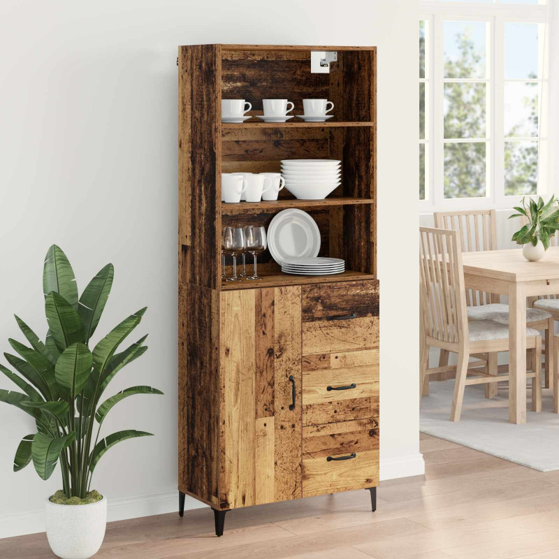Highboard z szufladą Stare drewno 69,5 x 34 x 180 cm