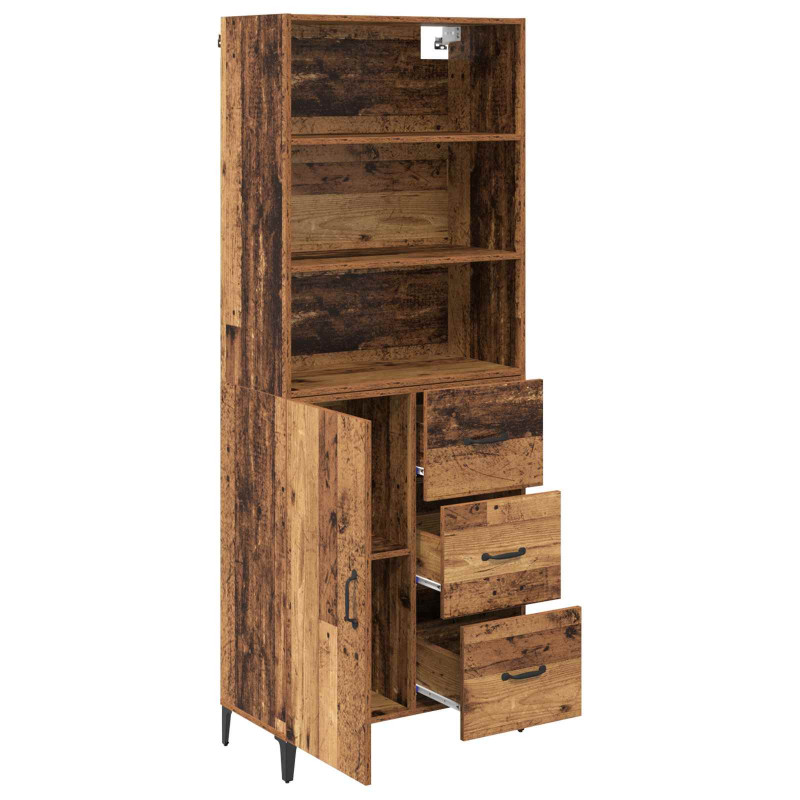 Highboard z szufladą Stare drewno 69,5 x 34 x 180 cm