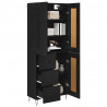 Highboard Czarny Dąb 69,5 x 34 x 180 cm Materiał drewnopochodny