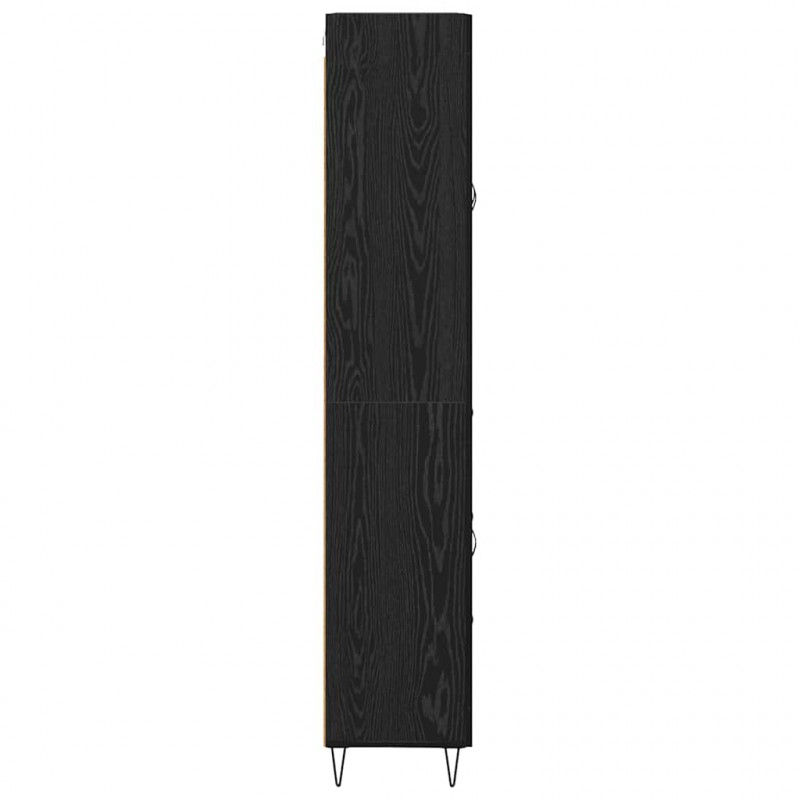 Highboard Czarny Dąb 69,5 x 34 x 180 cm Materiał drewnopochodny