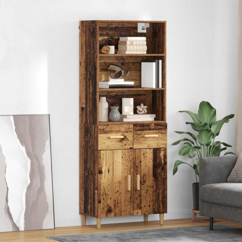 Highboard z szufladą Stare drewno 69,5 x 32,5 x 180 cm