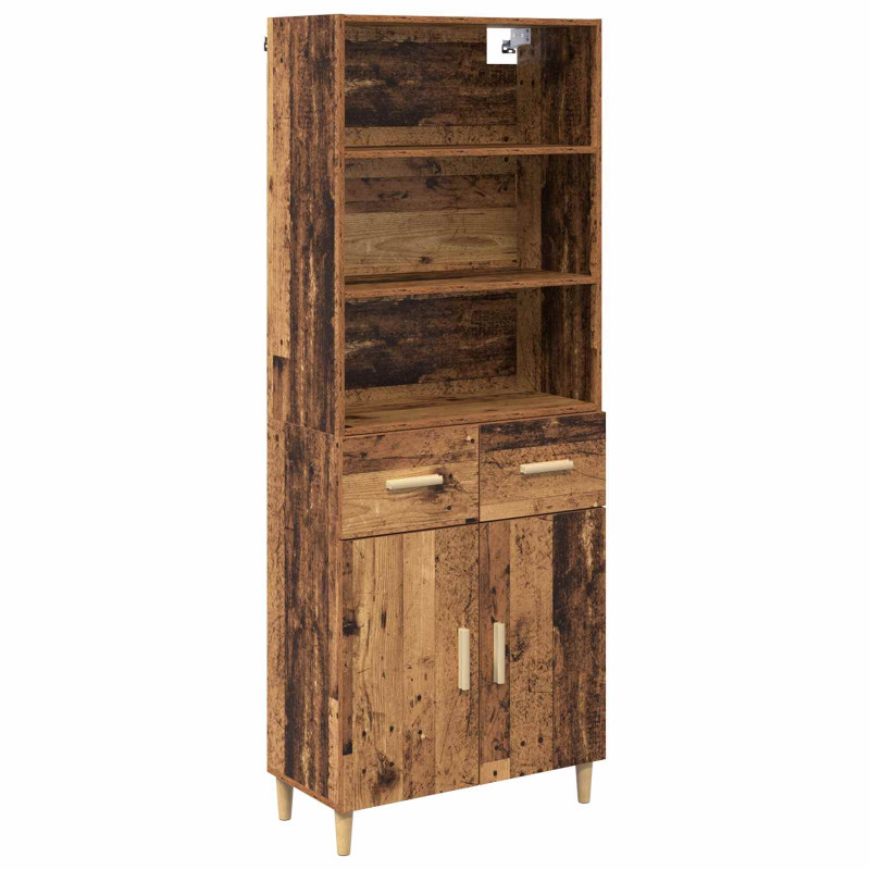 Highboard z szufladą Stare drewno 69,5 x 32,5 x 180 cm