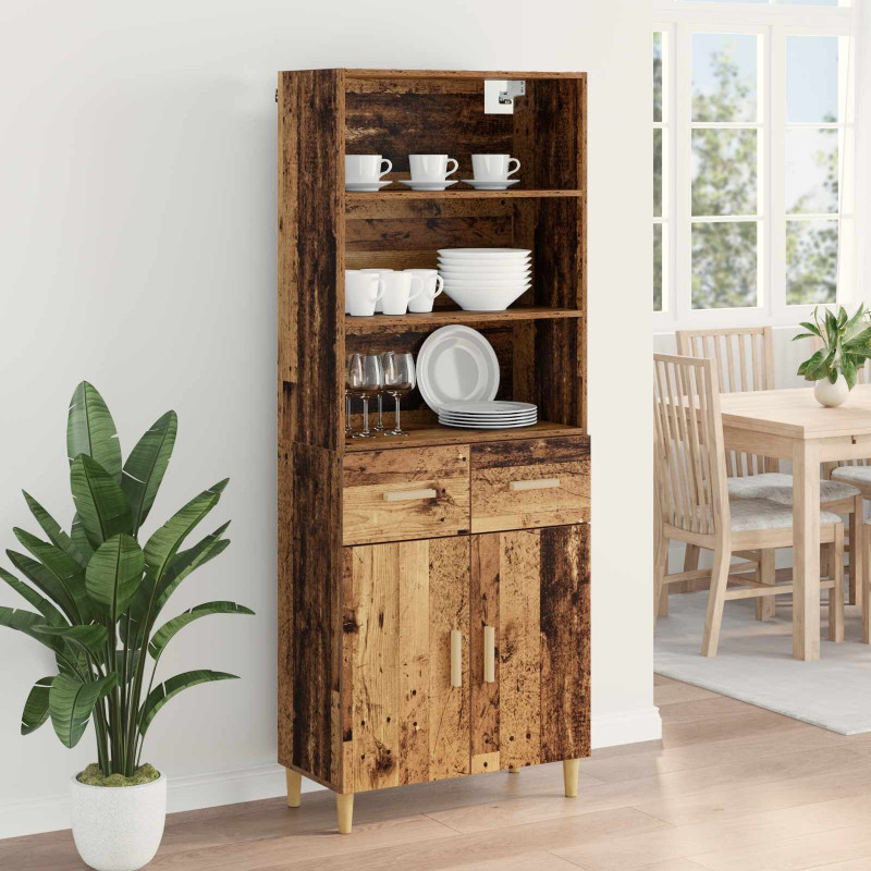 Highboard z szufladą Stare drewno 69,5 x 32,5 x 180 cm