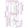 Highboard 2 pcs Czarny Dąb Drewno inżynieryjne i szkło