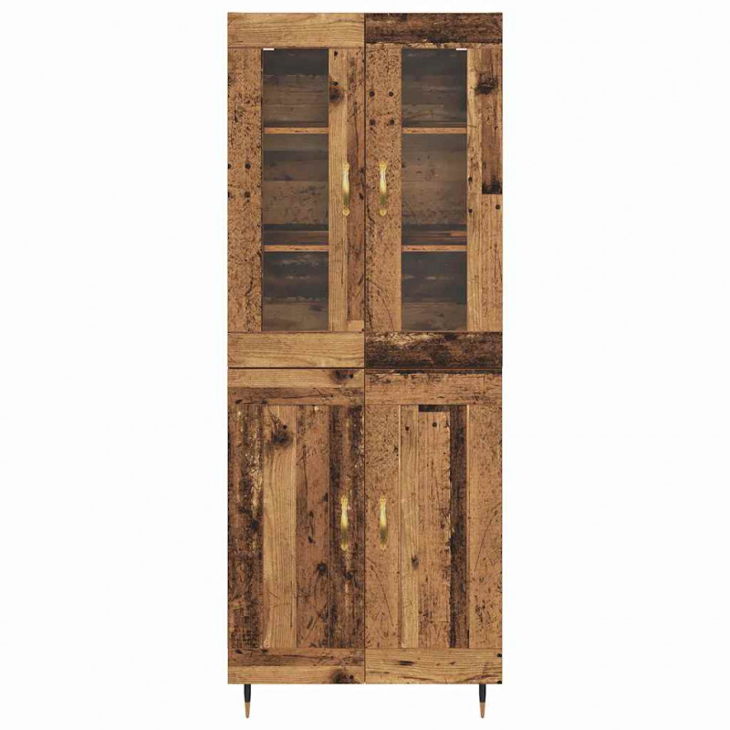 Highboard 2 pcs Stare drewno Materiał drewnopochodny