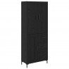 Highboard Czarny Dąb 69,5 x 34 x 180 cm Materiał drewnopochodny