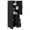 Highboard Czarny Dąb 69,5 x 34 x 180 cm Materiał drewnopochodny