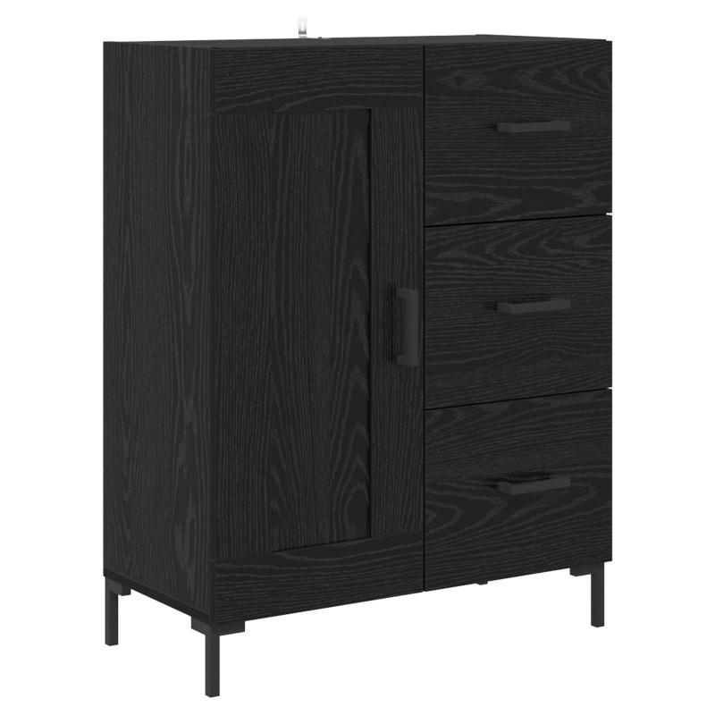 Highboard Czarny Dąb 69,5 x 34 x 180 cm Materiał drewnopochodny