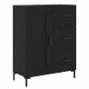 Highboard Czarny Dąb 69,5 x 34 x 180 cm Materiał drewnopochodny