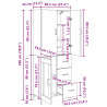 Highboard Czarny Dąb 69,5 x 34 x 180 cm Materiał drewnopochodny