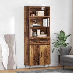 Highboard z szufladą 2 pcs Stare drewno Materiał drewnopochodny