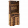 Highboard z szufladą 2 pcs Stare drewno Materiał drewnopochodny