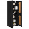 Highboard 2 pcs Czarny Dąb Materiał drewnopochodny