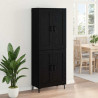 Highboard 2 pcs Czarny Dąb Materiał drewnopochodny