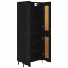 Highboard 2 pcs Czarny Dąb Materiał drewnopochodny