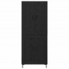 Highboard 2 pcs Czarny Dąb Materiał drewnopochodny