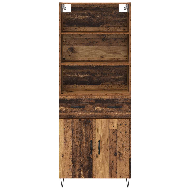 Highboard z szufladą 2 pcs Stare drewno Materiał drewnopochodny