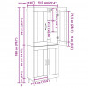 Highboard 2 pcs Czarny Dąb Materiał drewnopochodny