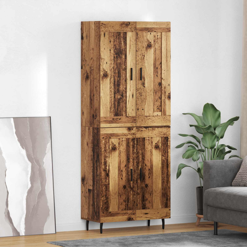 Highboard 2 pcs Stare drewno Materiał drewnopochodny