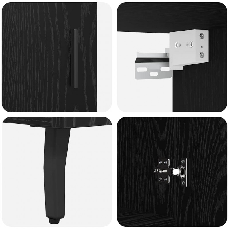Highboard Czarny Dąb 69,5 x 34 x 180 cm