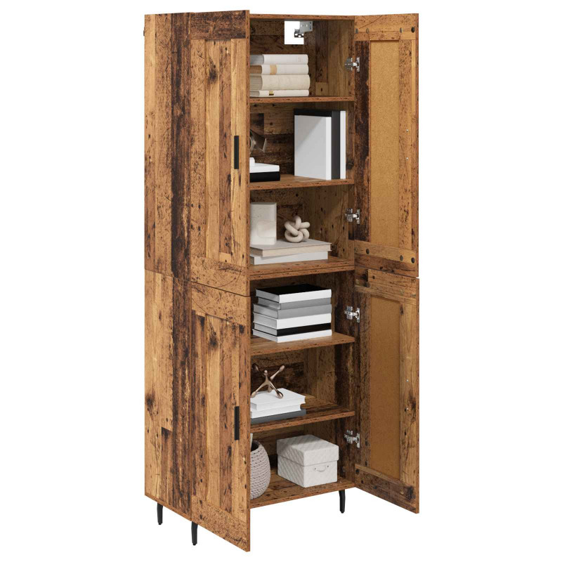 Highboard 2 pcs Stare drewno Materiał drewnopochodny