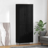 Highboard Czarny Dąb 69,5 x 34 x 180 cm Materiał drewnopochodny