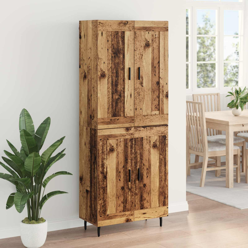 Highboard 2 pcs Stare drewno Materiał drewnopochodny