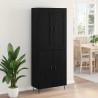 Highboard Czarny Dąb 69,5 x 34 x 180 cm Materiał drewnopochodny