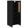Highboard Czarny Dąb 69,5 x 34 x 180 cm Materiał drewnopochodny