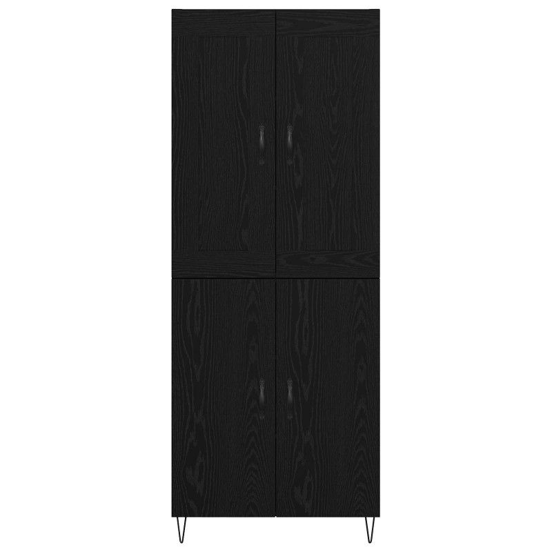 Highboard Czarny Dąb 69,5 x 34 x 180 cm Materiał drewnopochodny
