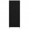 Highboard Czarny Dąb 69,5 x 34 x 180 cm Materiał drewnopochodny
