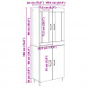 Highboard Czarny Dąb 69,5 x 34 x 180 cm Materiał drewnopochodny