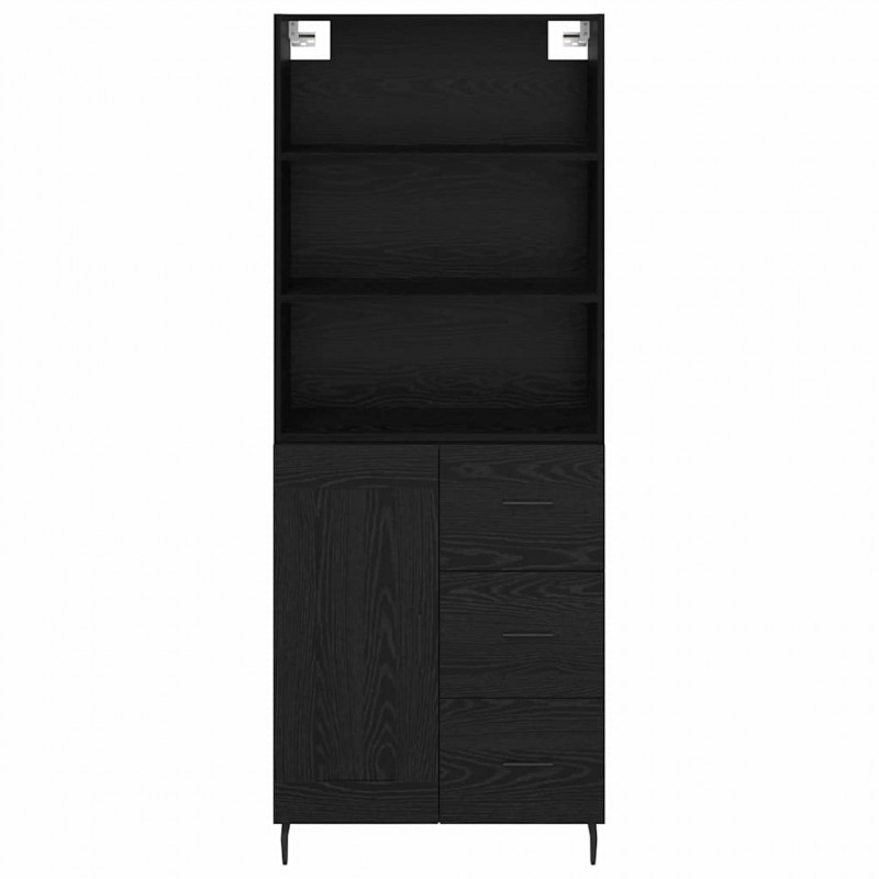 Highboard z szufladą Czarny Dąb 69,5 x 34 x 180 cm