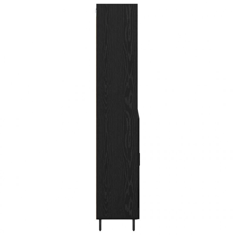 Highboard z szufladą Czarny Dąb 69,5 x 34 x 180 cm