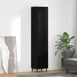 Highboard Czarny Dąb 34,5 x 34 x 180 cm Materiał drewnopochodny