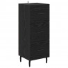Highboard Czarny Dąb 34,5 x 34 x 180 cm Materiał drewnopochodny