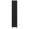 Highboard Czarny Dąb 34,5 x 34 x 180 cm Materiał drewnopochodny