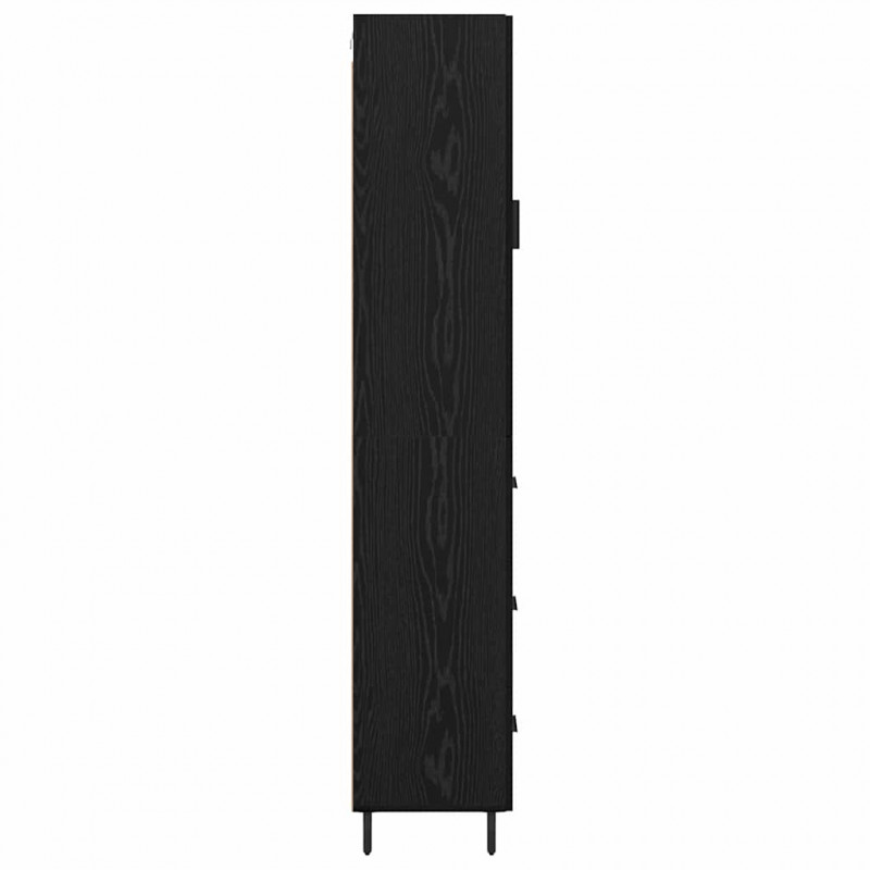 Highboard Czarny Dąb 34,5 x 34 x 180 cm Materiał drewnopochodny