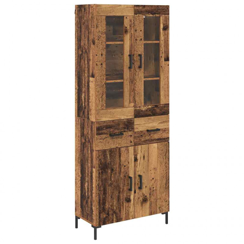 Highboard z szufladą 2 pcs Stare drewno Materiał drewnopochodny