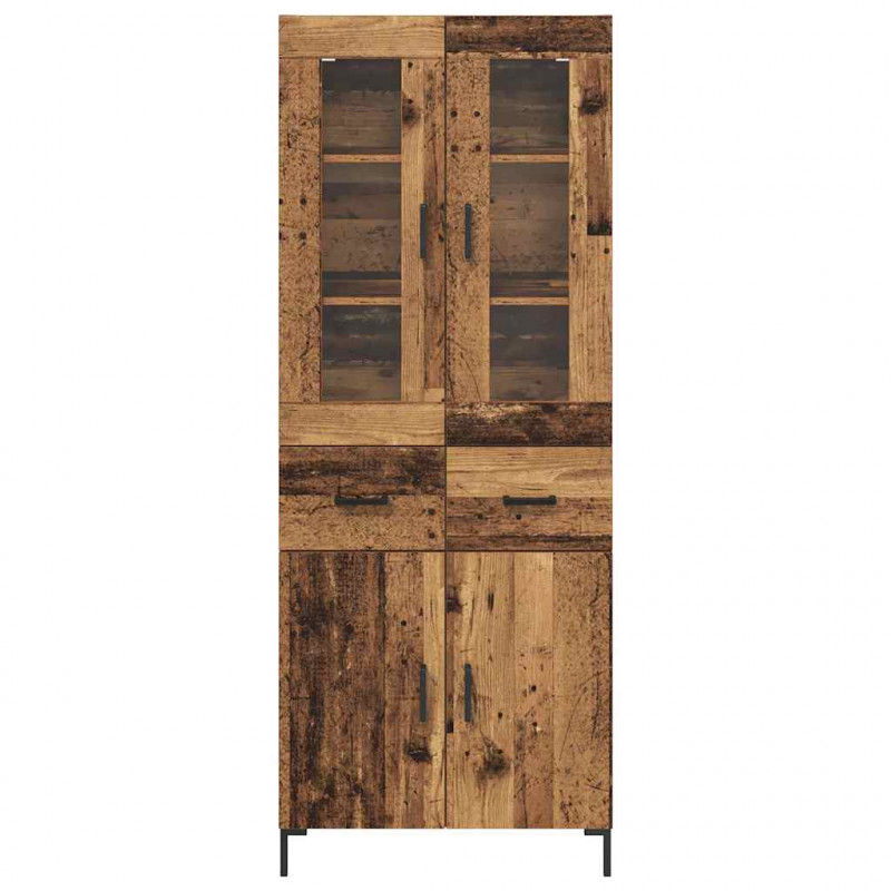 Highboard z szufladą 2 pcs Stare drewno Materiał drewnopochodny