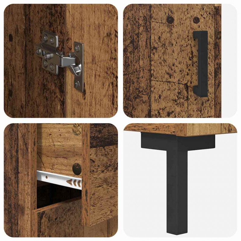 Highboard z szufladą 2 pcs Stare drewno Materiał drewnopochodny