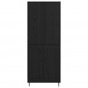 Highboard 2 pcs Czarny dąb Drewno inżynieryjne i szkło
