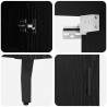 Highboard 2 pcs Czarny dąb Drewno inżynieryjne i szkło