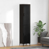 Highboard Czarny Dąb 34,5 x 34 x 180 cm Materiał drewnopochodny