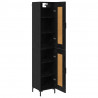 Highboard Czarny Dąb 34,5 x 34 x 180 cm Materiał drewnopochodny